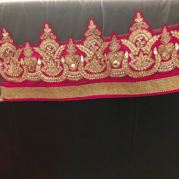 Heavy net and georgette saree/sari NWOT - Picture 2 of 5